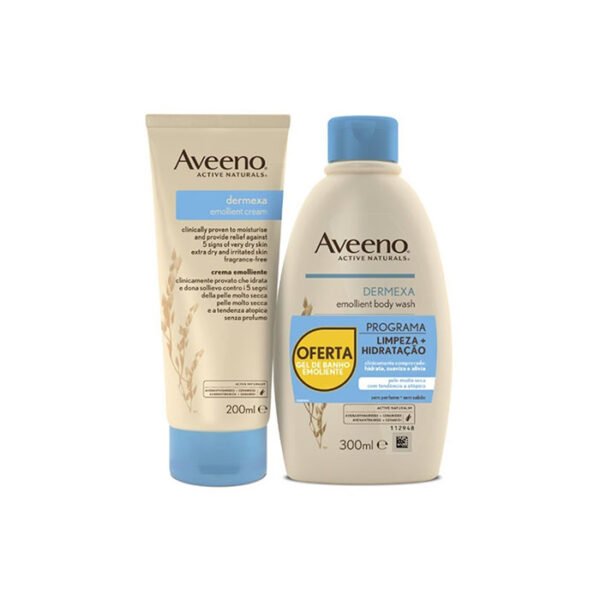 Dermexa emollient cream and body wash set for dry skin